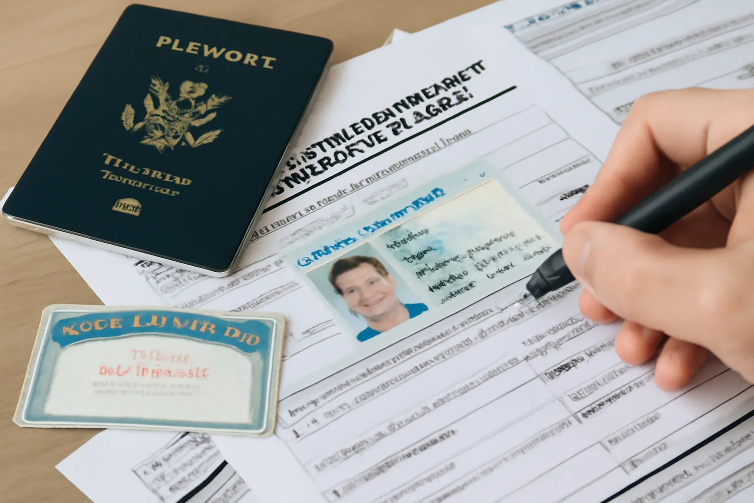 Formulaires administratifs et documents d'identité pour une démarche consulaire à Paris