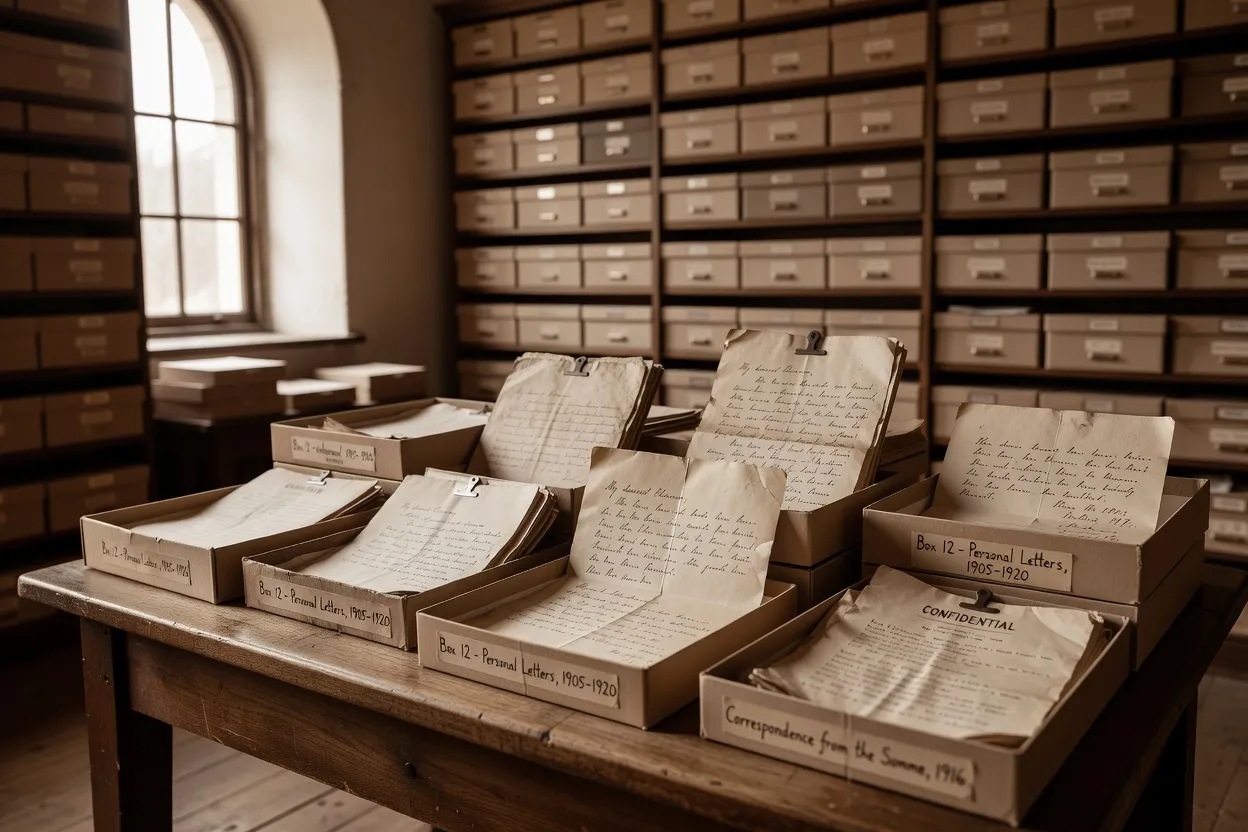Correspondances et documents d'archives de l'émigration russe conservés dans des boîtes patrimoniales