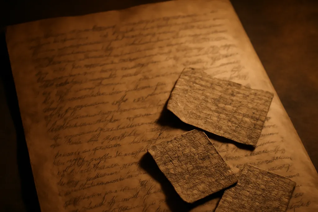 Manuscrit ancien manuscrit couvert d'une écriture dense, évocation de l'écriture clandestine en détention