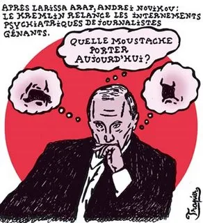 Caricature de Vladimir Poutine, illustration du documentaire Le systeme Poutine
